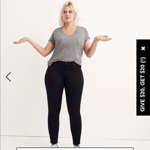 NWT Madewell black Skinny Skinny Jeans